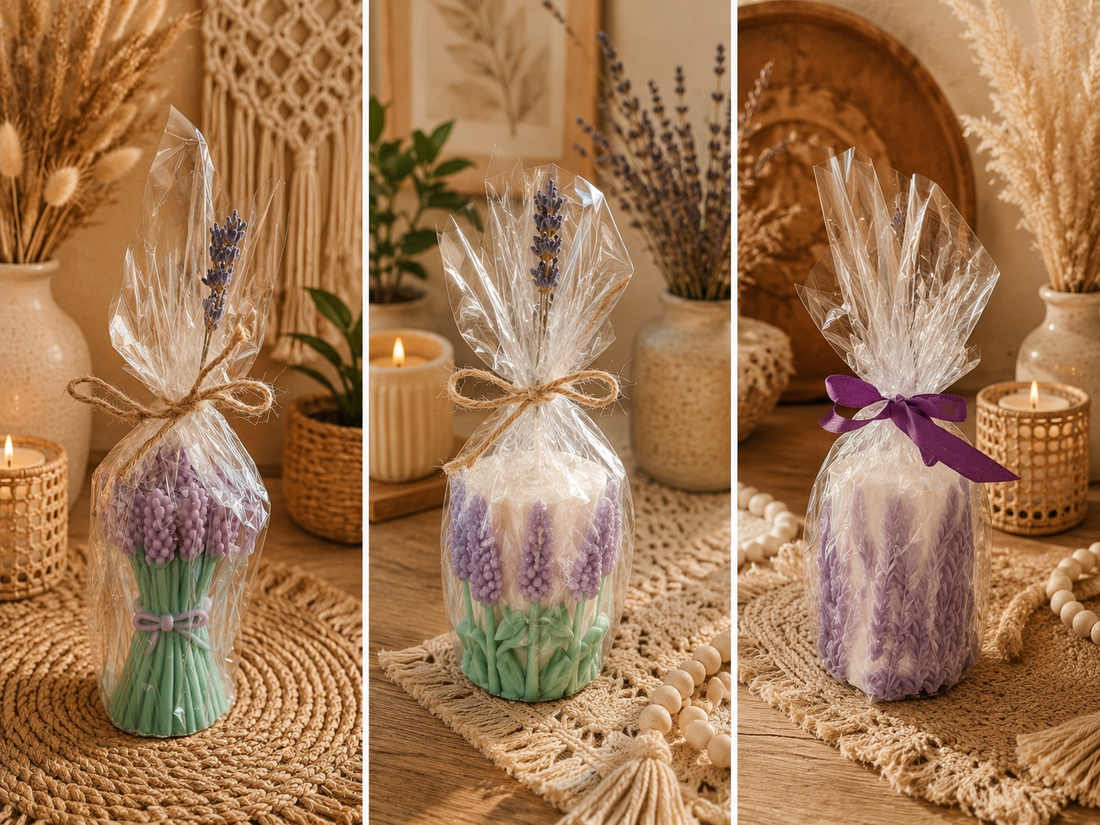 Lumânare decorativă handmade � Buchet de Lavandă Mov - casă & stil de viață - lumânări, parfumuri, arome - lumânări artizanale - Artynos.ro