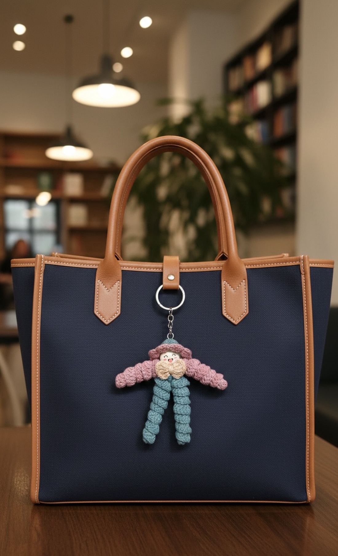 Breloc croșetat păpușică colorată � accesoriu handmade pentru chei sau geantă - genți și portofele - accesorii genți - breloc - Artynos.ro