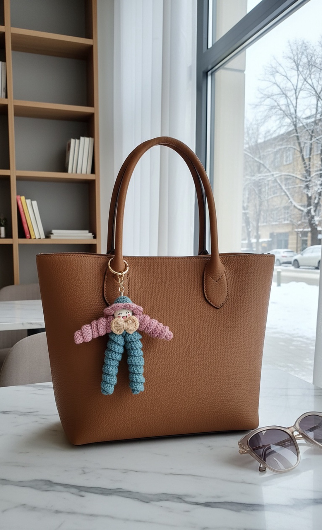 Breloc croșetat păpușică colorată � accesoriu handmade pentru chei sau geantă - genți și portofele - accesorii genți - breloc - Artynos.ro