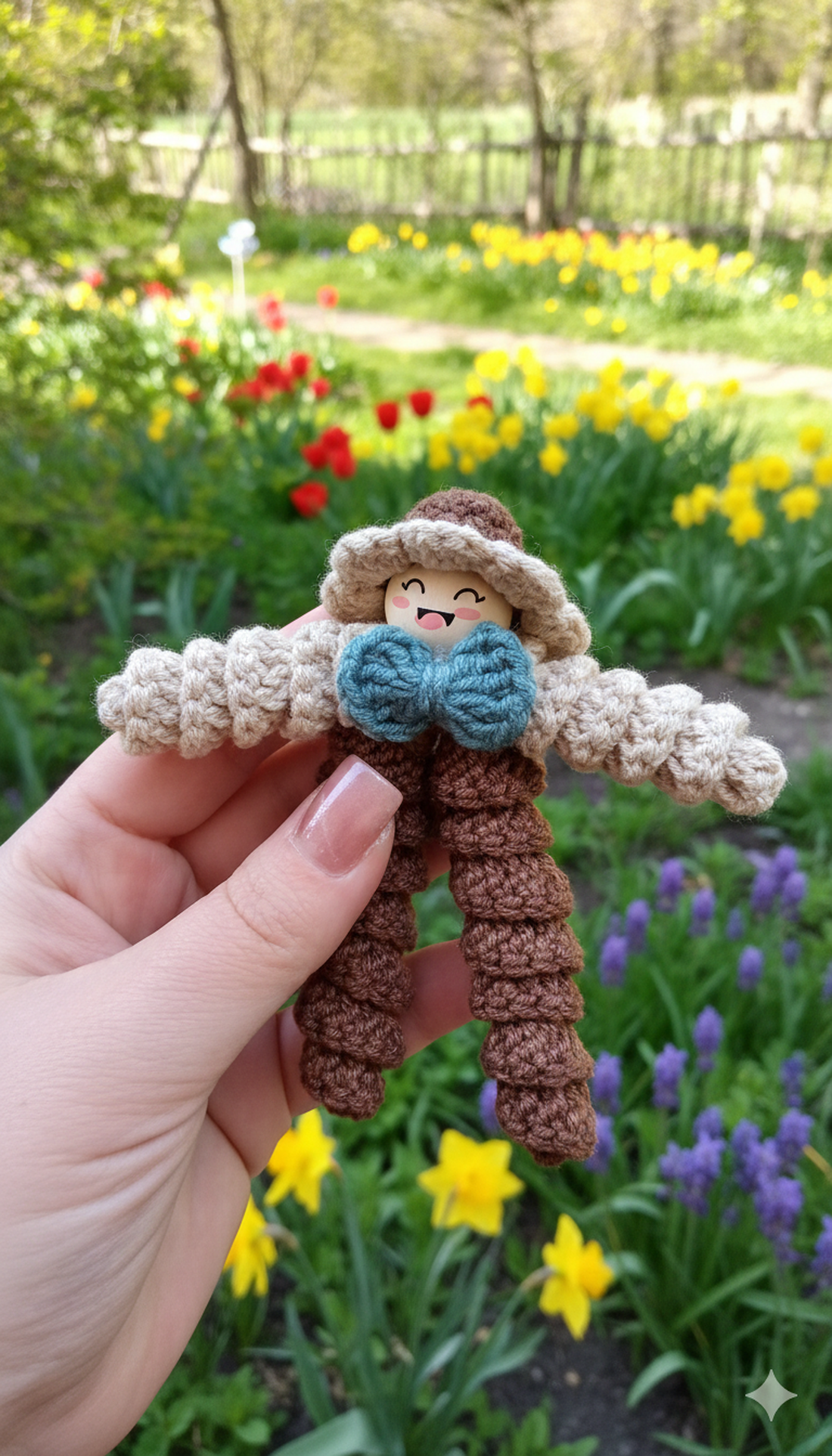 Breloc croșetat păpușică colorată � accesoriu handmade pentru chei sau geantă - genți și portofele - accesorii genți - breloc - Artynos.ro