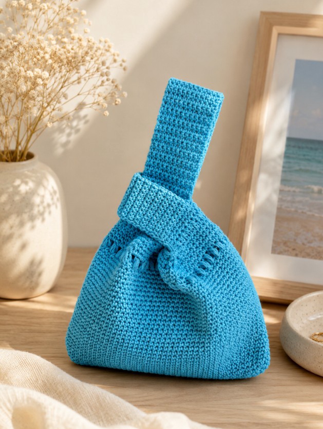 Crocheted Jappanese knot sack - genți și portofele - geantă pentru cumpărături - totebaguri - Artynos.ro