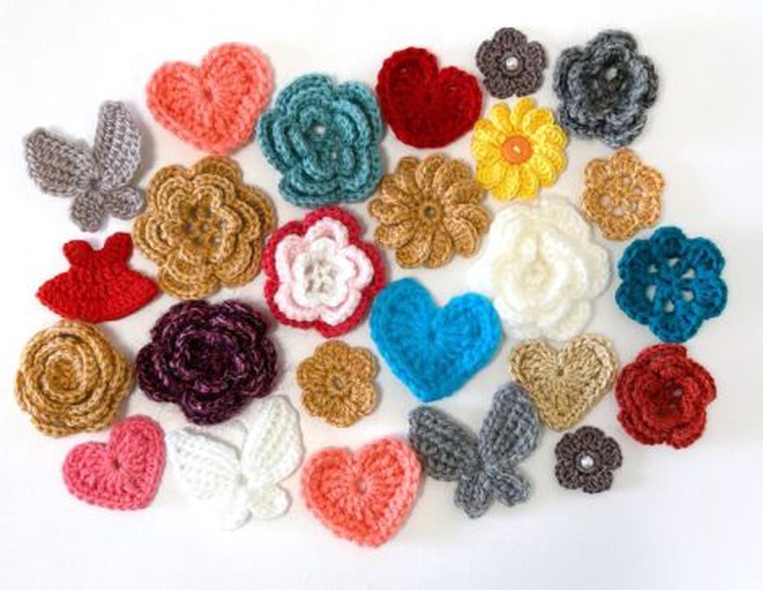 Lot aplicatii crosetate - casă & stil de viață - decorațiuni de casă - accesorii florale - flori la fir - Artynos.ro