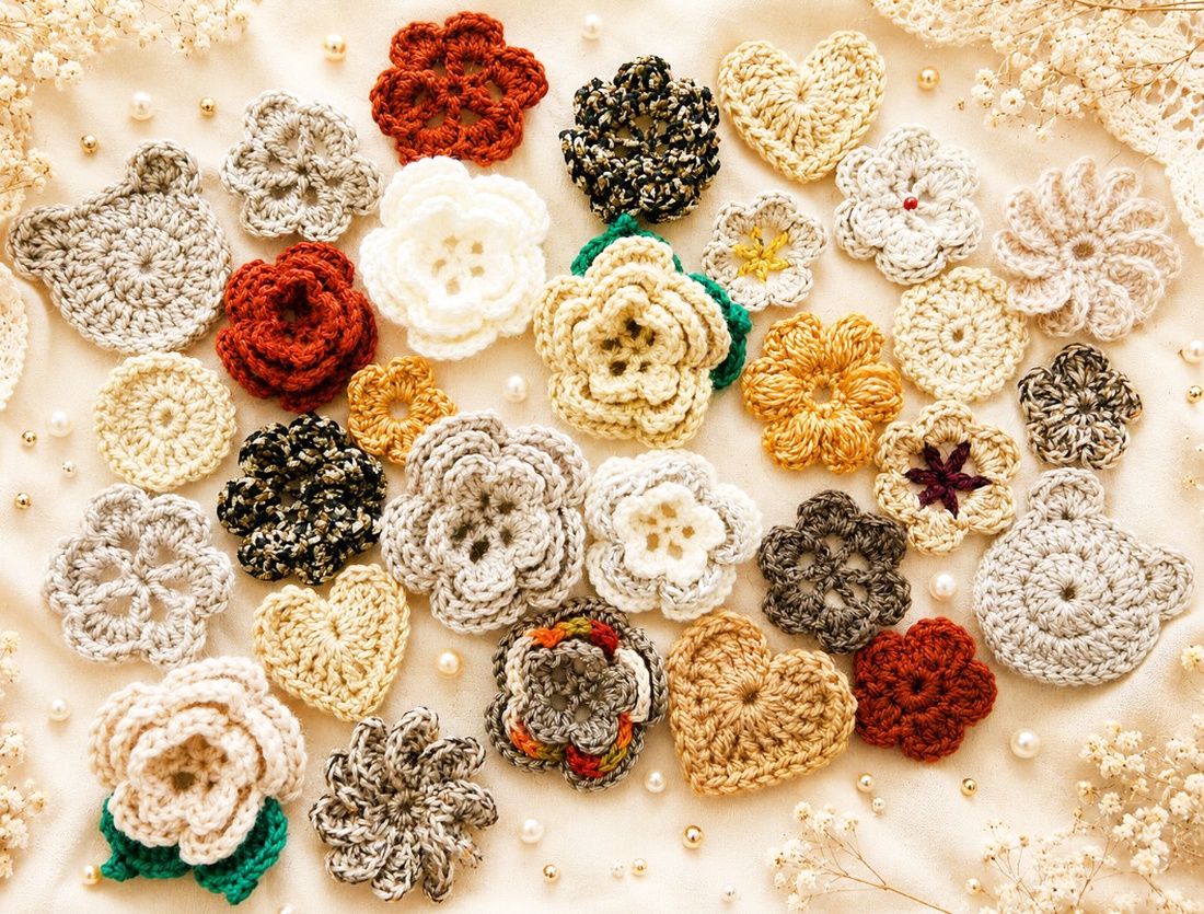 Lot aplicatii crosetate - accessorii și unelte - accesorii decorative - alte accesorii - Artynos.ro