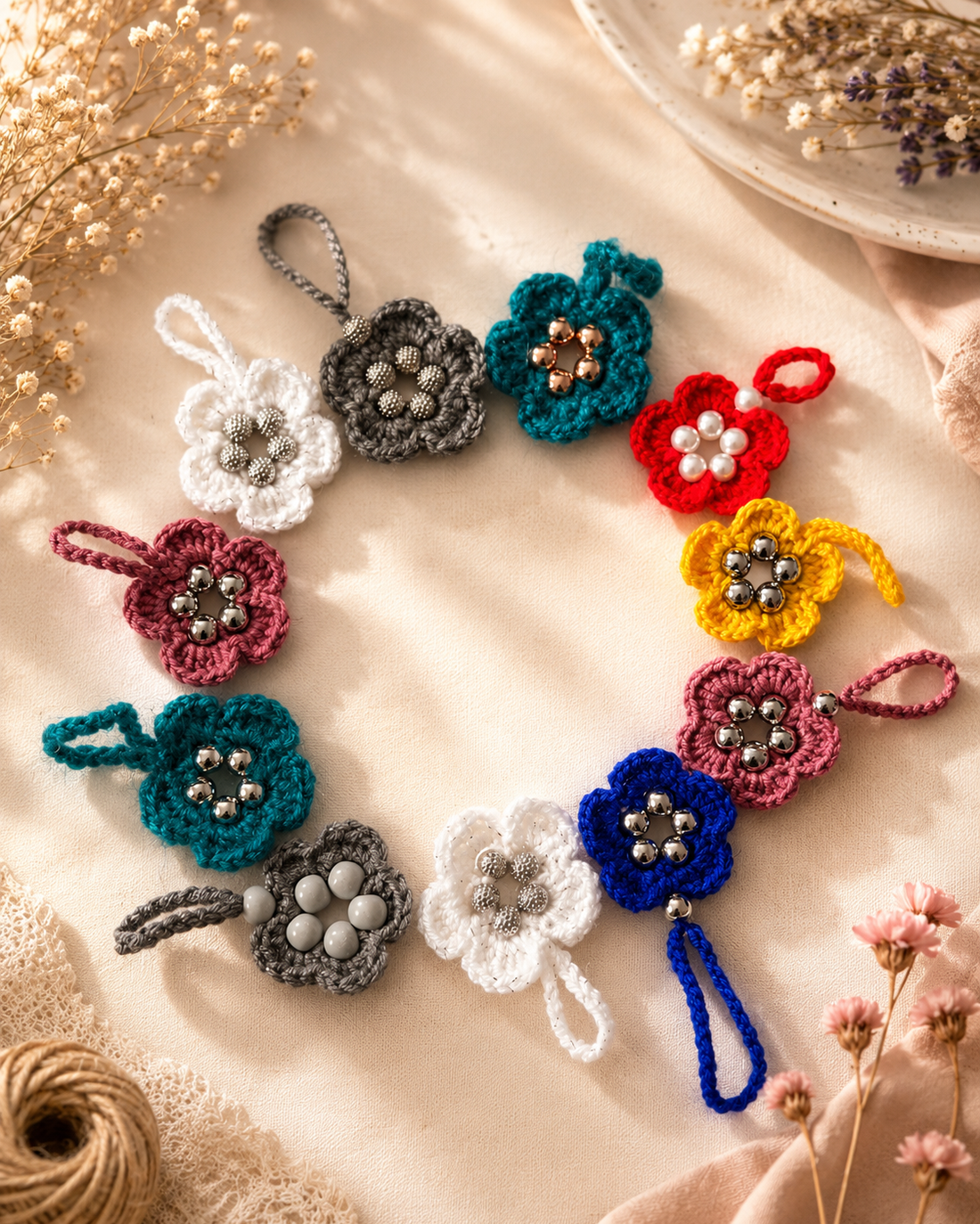 Mini brelocuri modele flori - genți și portofele - accesorii genți - breloc - Artynos.ro