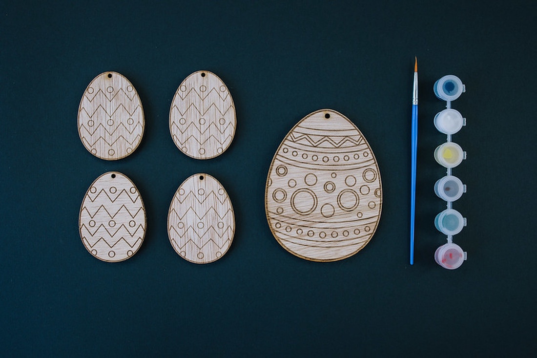 Set lemn de colorat - oua de Pasti - jucării și echipamente pentru copii - saci și seturi pentru copii - seturi pentru copii - Artynos.ro
