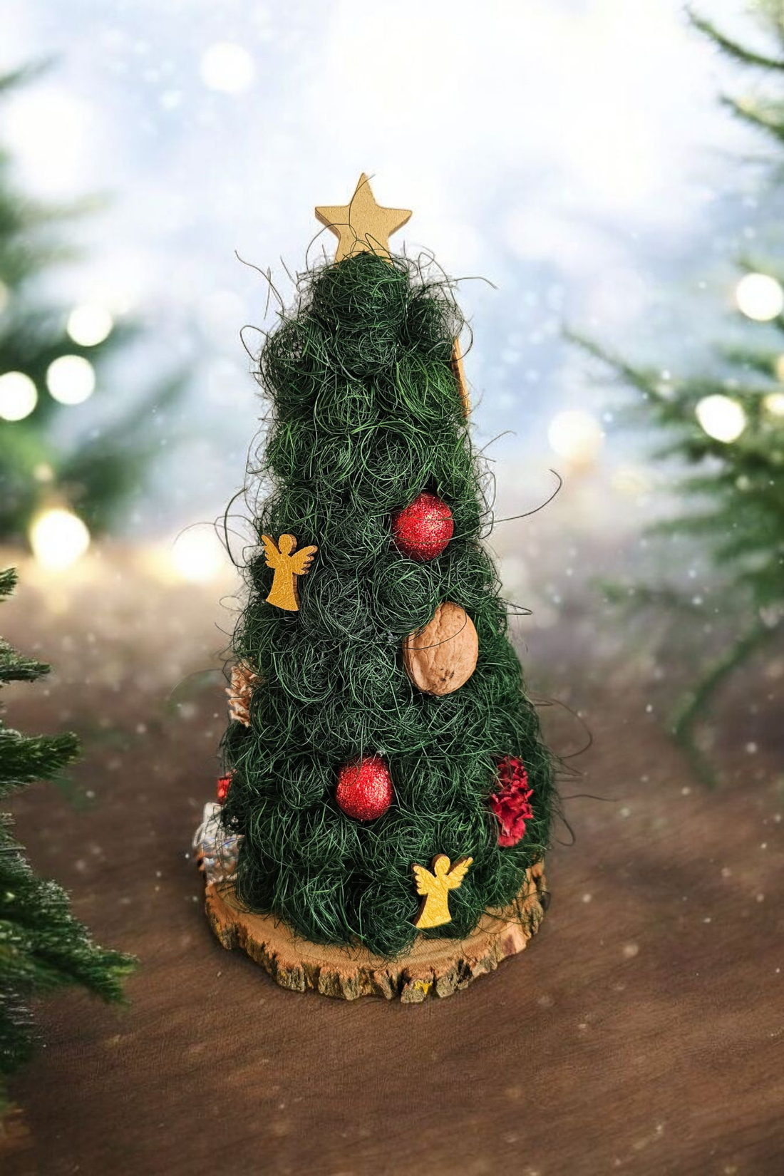 Decorațiune Crăciun brăduț împodobit - crăciun - decorațiuni de crăciun de casă - pom de crăciun  - Artynos.ro