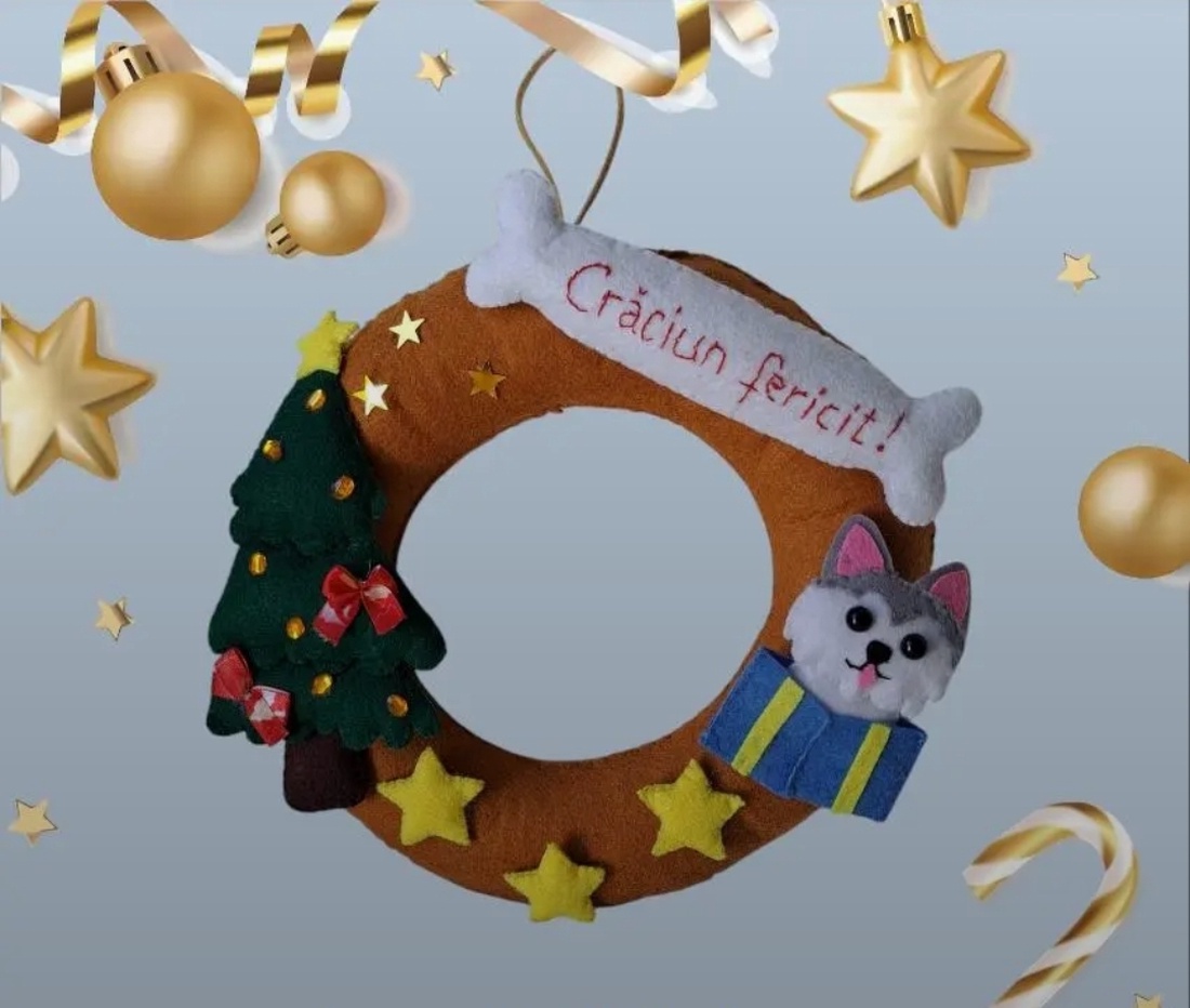 Coroniță decorațiune Crăciun - crăciun - decorațiuni de advent - coroniță advent - Artynos.ro