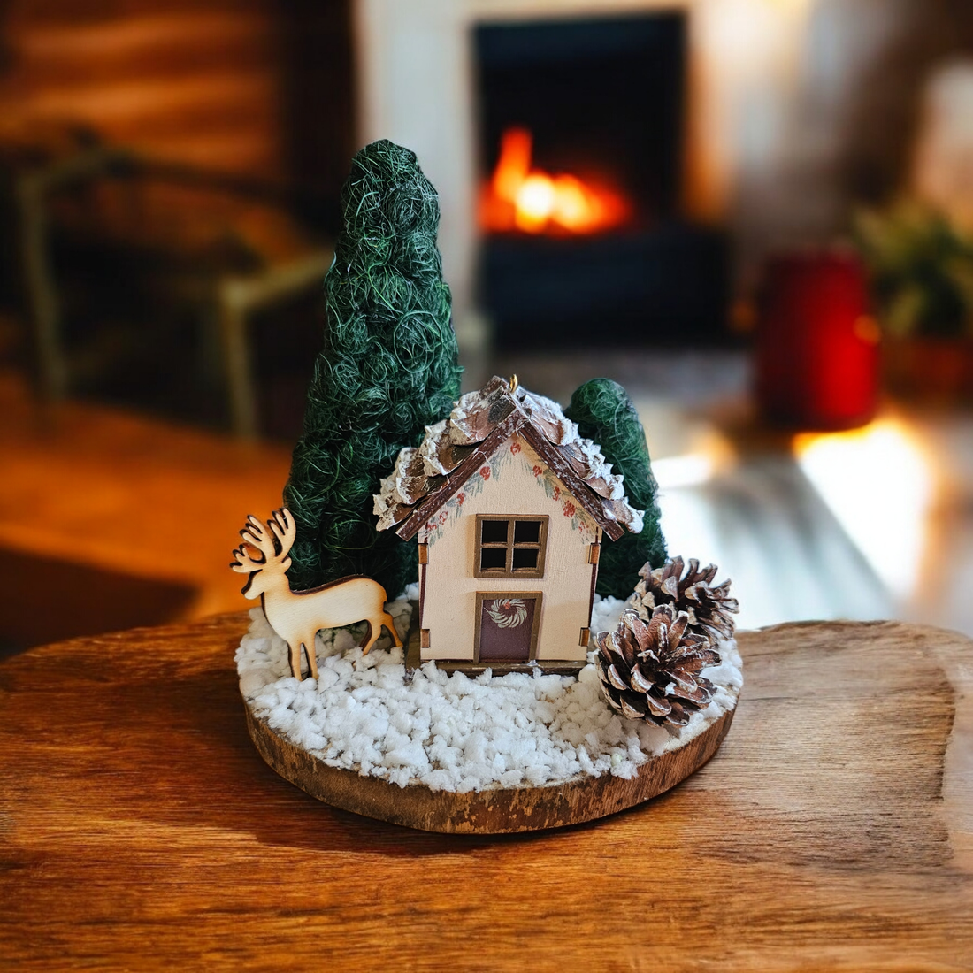 Aranjament rustic Crăciun  - crăciun - decorațiuni de advent - decor pentru masa de advent - Artynos.ro