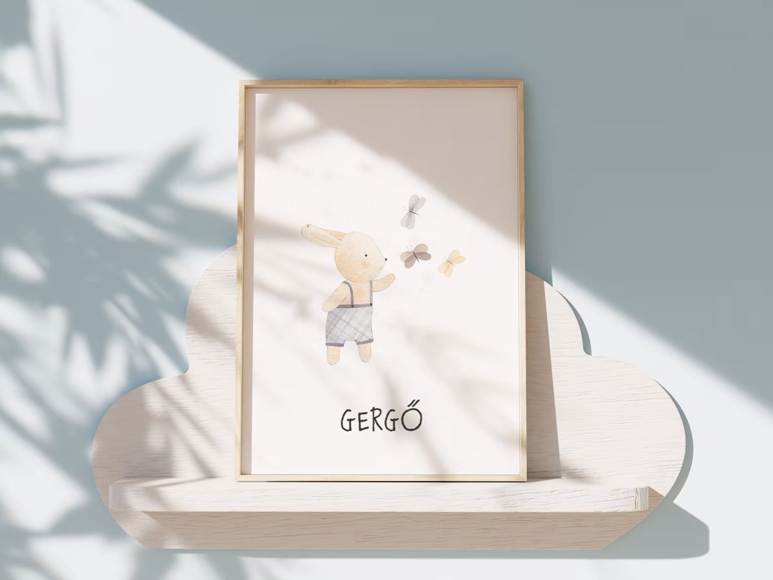 Imagine personalizată pentru camera copiilor, decorațiuni pentru camera bebelușului, set de imagini de perete cu iepurași 3 piese -  - Artynos.ro