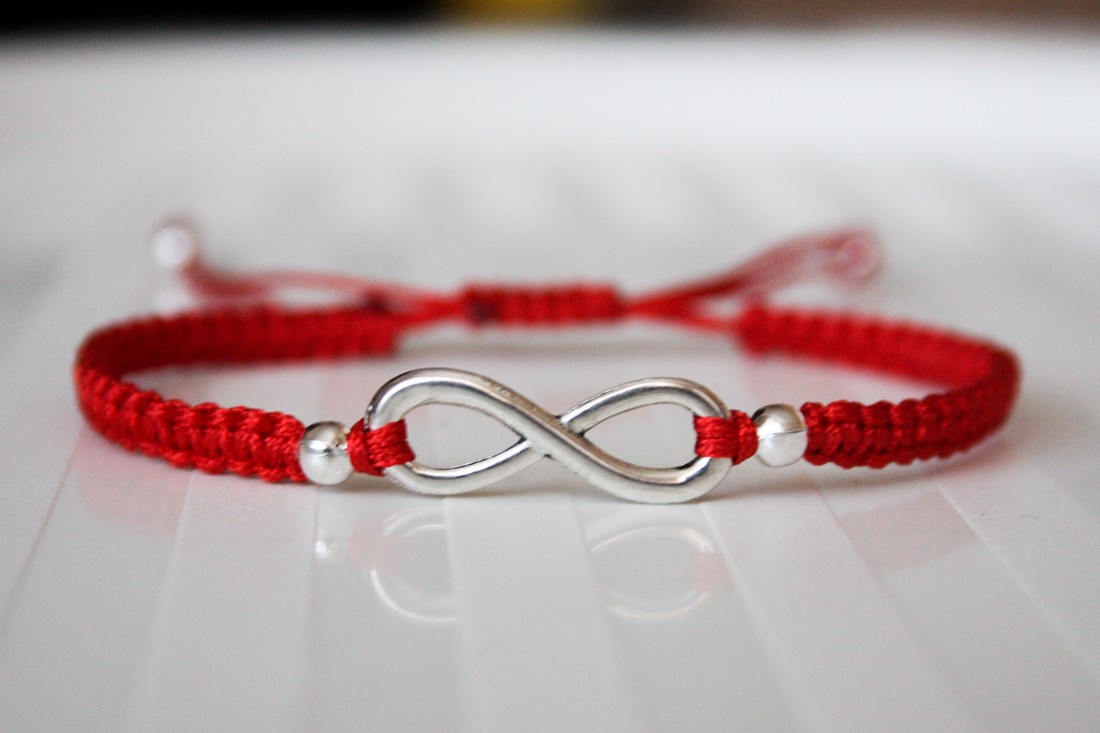Brățară de protecție - Brățară Makrame - Infinite Red -  - Artynos.ro
