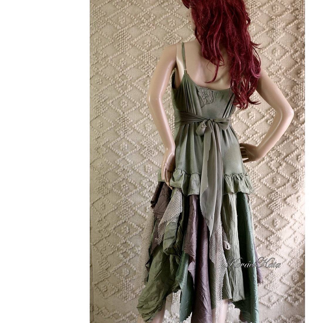  ETA - shabby chic art-design ruha - îmbrăcăminte și modă - haine damă - rochie, dintr-o bucată - Artynos.ro