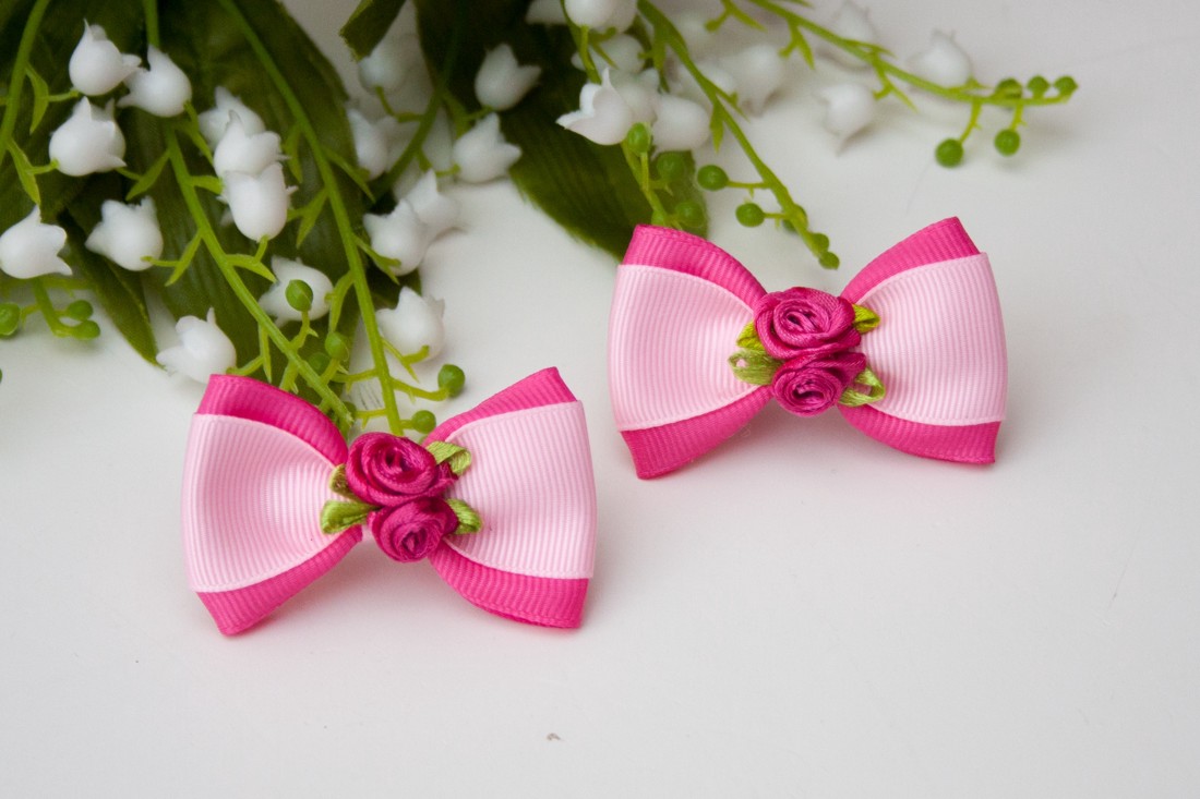 Masnis scrunchie - Flori roz -  - Artynos.ro
