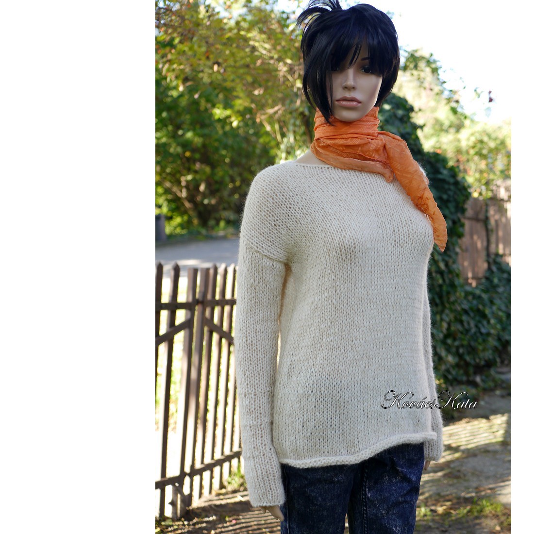AMANDA ALPAKA-PULCSI - pulover minimalist exclusiv tricotat manual / grâu - îmbrăcăminte și modă - haine damă - hanorace, cardigane - Artynos.ro