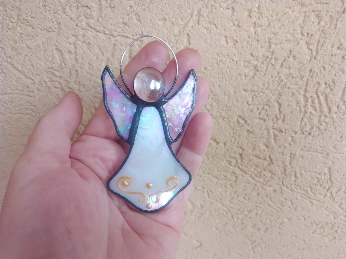 Îngerul Tiffany - accesorii de crăciun - decorațiuni de crăciun de casă - decorațiuni pentru pomul de crăciun - Artynos.ro