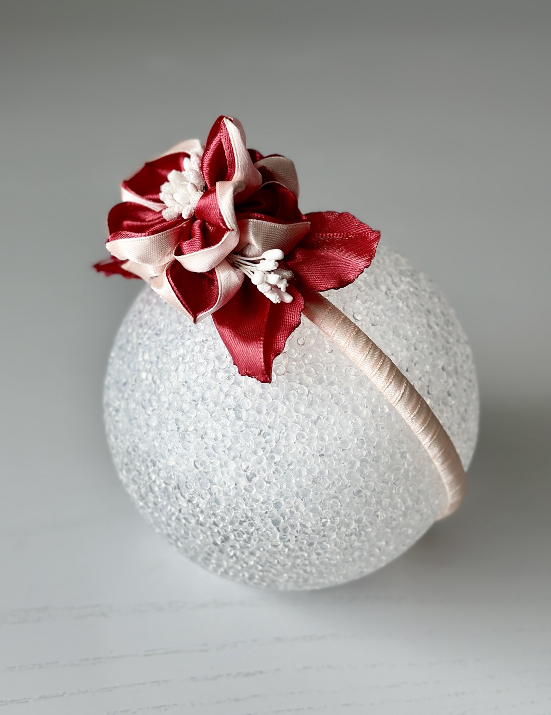 Bentita handmade cu floare din satin - îmbrăcăminte și modă - accesorii păr - accesorii de păr - Artynos.ro