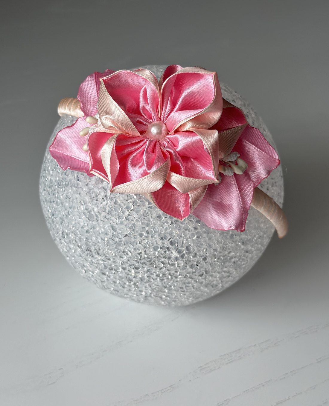 Bentita handmade cu floare din satin - îmbrăcăminte și modă - accesorii păr - accesorii de păr - Artynos.ro