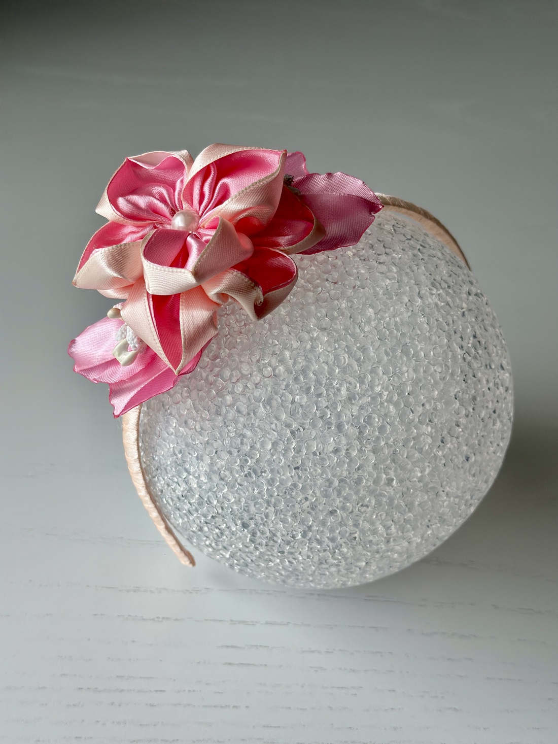 Bentita handmade cu floare din satin - îmbrăcăminte și modă - accesorii păr - accesorii de păr - Artynos.ro