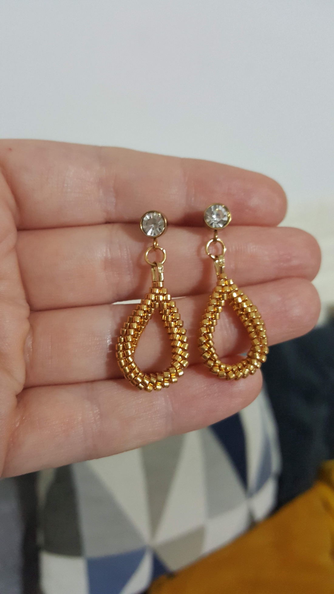 Cercei handmade miyuki și otel inoxidabil  - bijuterii - cercei - cercei brodați - Artynos.ro