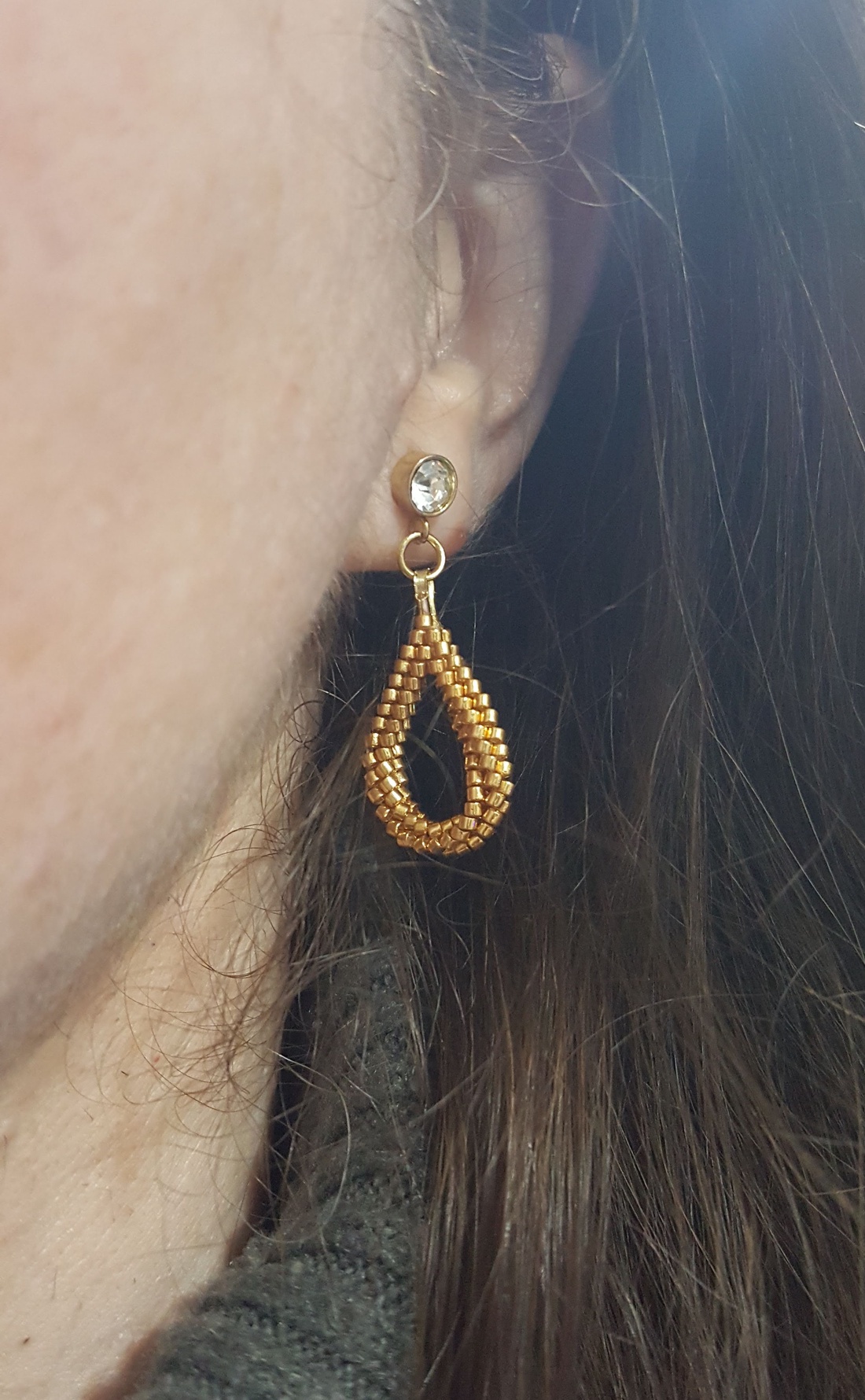 Cercei handmade miyuki și otel inoxidabil  - bijuterii - cercei - cercei brodați - Artynos.ro