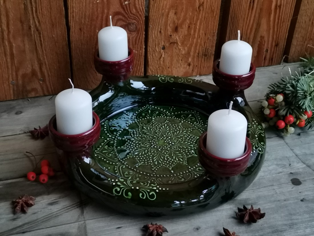 Coroană de Advent - crăciun - decorațiuni de advent - coroniță advent - Artynos.ro