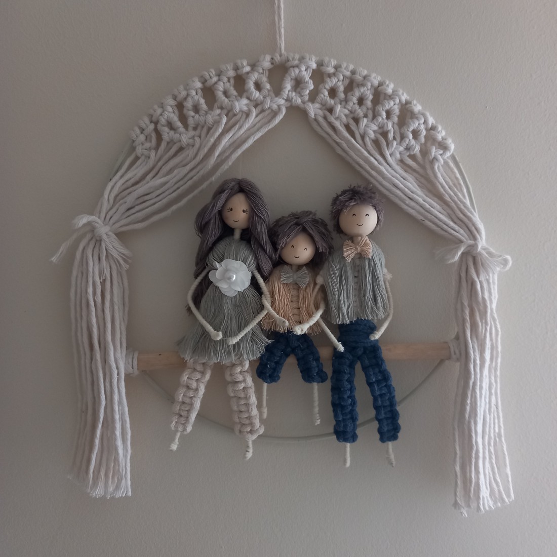 Personalizat Familie macramé portret decor de perete - - Artynos.ro Personalizat Familie macramé portret decor de perete - - Artynos.ro