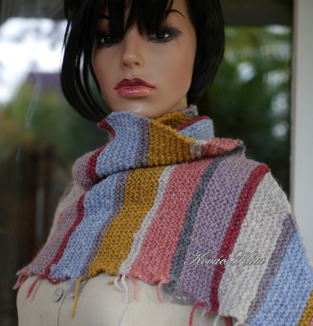 TOAMNA - șal tricotat manual exclusiv din alpaca, șal - îmbrăcăminte și modă - eșarfe, pălării, fularuri - șaluri - Artynos.ro