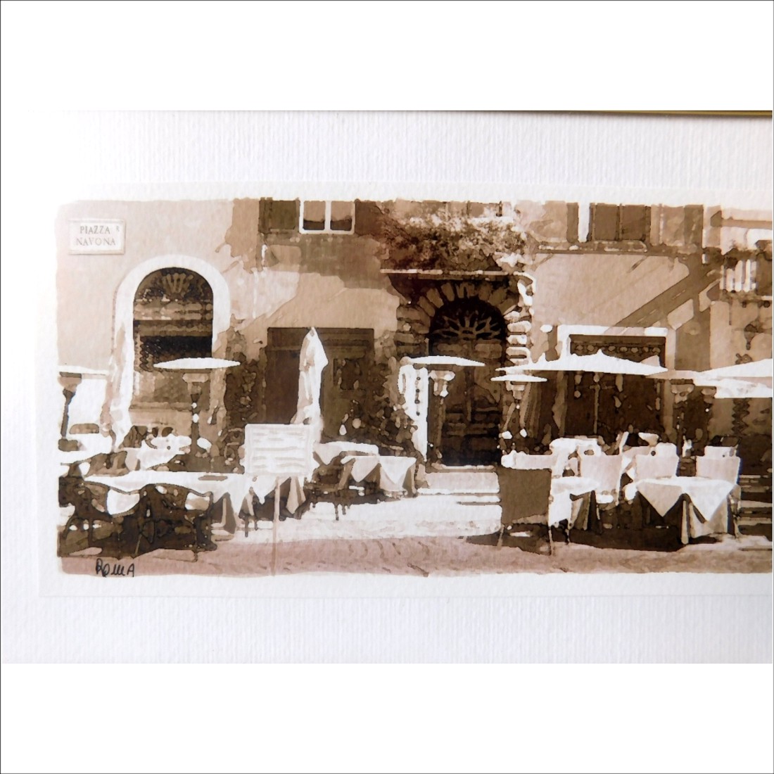 Copie în acuarelă a Pieței Navona din Roma - arte vizuale și accesorii  - picturi - acuarele picturi - Artynos.ro