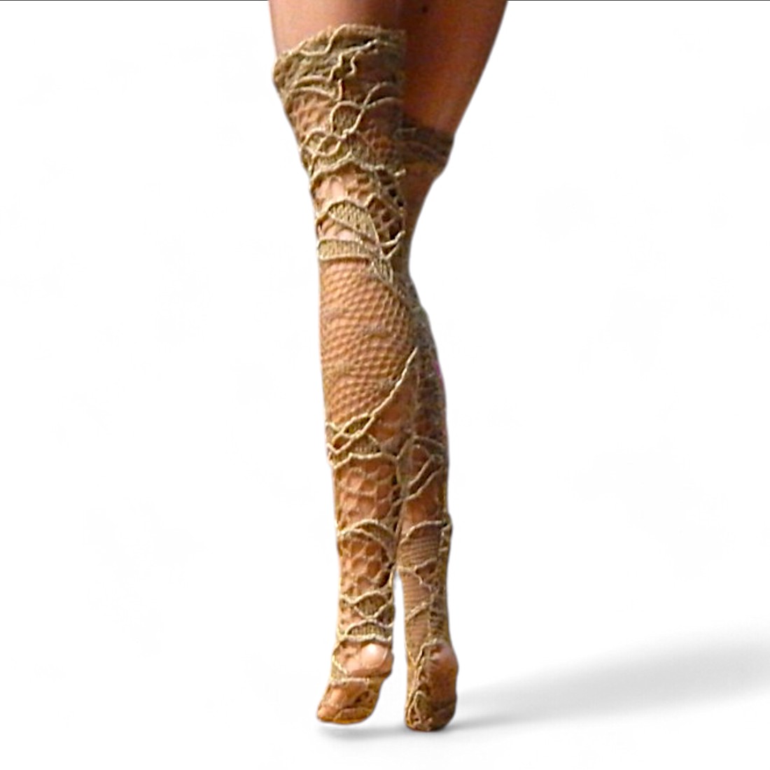 Ciorapi lungi din dantelă maro � pentru păpuși de tip Barbie (b011br) - jucării și echipamente pentru copii - jucării și accesorii pentru copii - haine de barbie - Artynos.ro