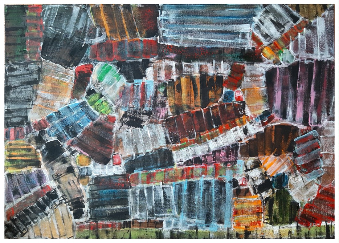 Scări - pictură abstractă pe pânză, de Zsolt Böszörményi Kovács - - Artynos.ro Scări - pictură abstractă pe pânză, de Zsolt Böszörményi Kovács - - Artynos.ro