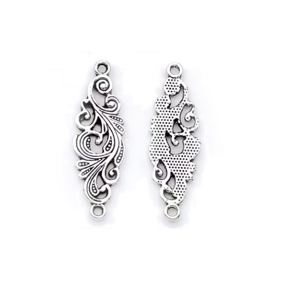 Charm argintiu din metal aliaj model floral - 114213 - accessorii și unelte - accesorii pentru bijuterii - Artynos.ro