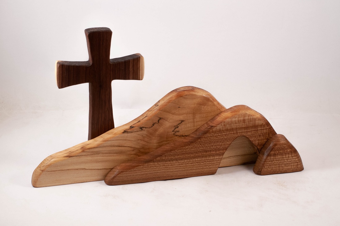 Mormânt sfânt cu cruce, cruce din lemn, ornament de masă - casă & stil de viață - accesorii religioase - cruce - Artynos.ro