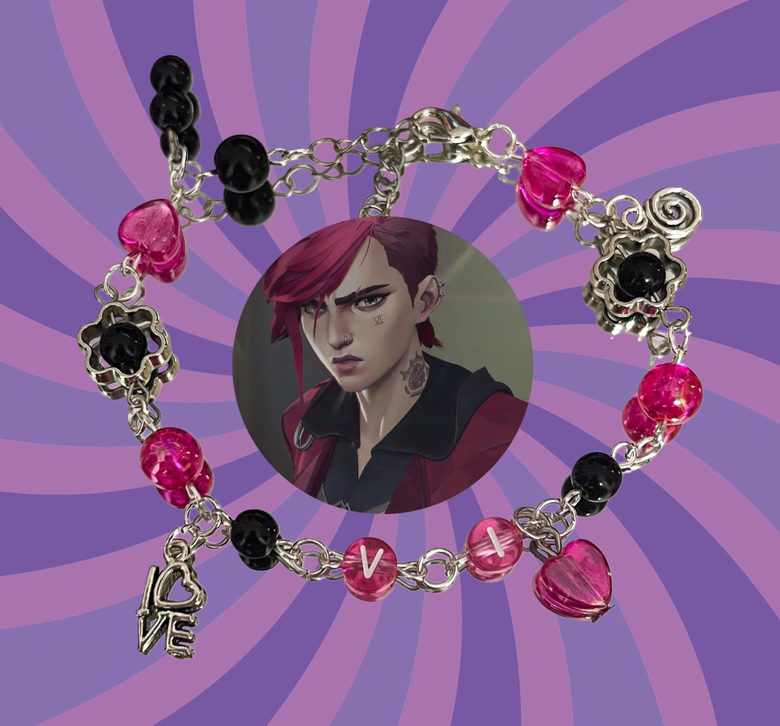 Bratari handmade din Arcane cu Caitlyn si Vi - bijuterii - brățări - brățări din mărgele - Artynos.ro