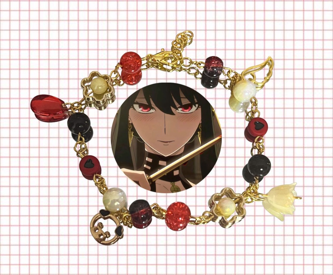 Bratara handmade Yor Forger � Spy x Family - bijuterii - brățări - brățări din mărgele - Artynos.ro