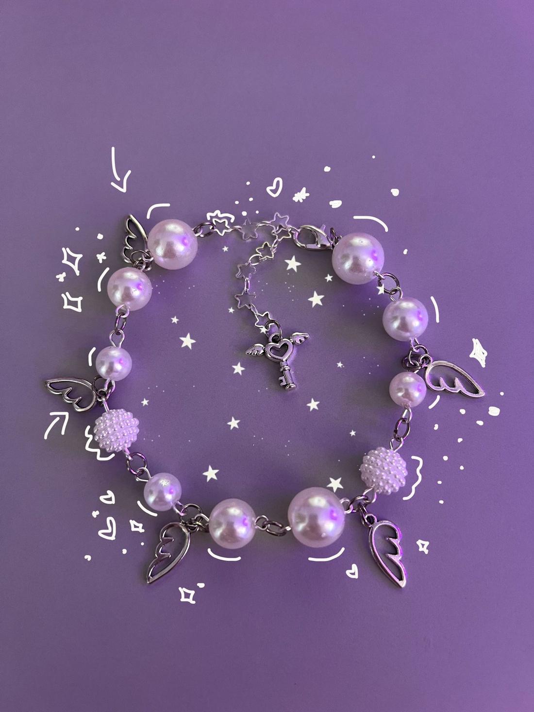 Bratara handmade Angel Wings - bijuterii - brățări - brățări din mărgele - Artynos.ro