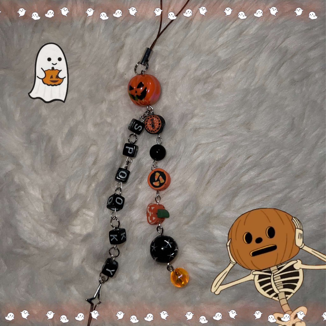 Breloc/Phone Chain handmade Spooky Halloween - genți și portofele - accesorii genți - breloc - Artynos.ro