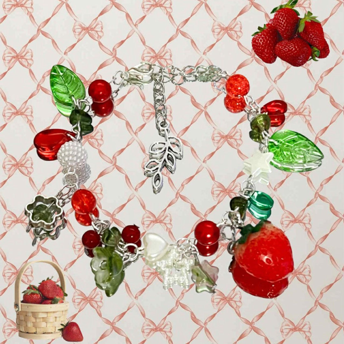 Brățară Handmade Strawberry Garden - bijuterii - brățări - brățări din mărgele - Artynos.ro