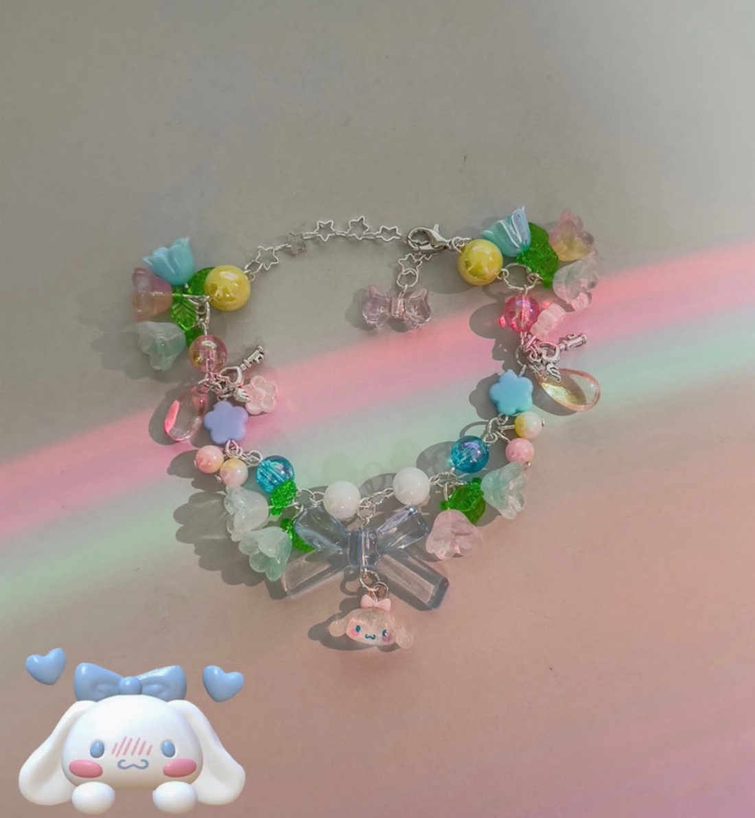 Brățară Handmade Inspirată de Cinnamoroll Cottagecore - bijuterii - brățări - brățări din mărgele - Artynos.ro