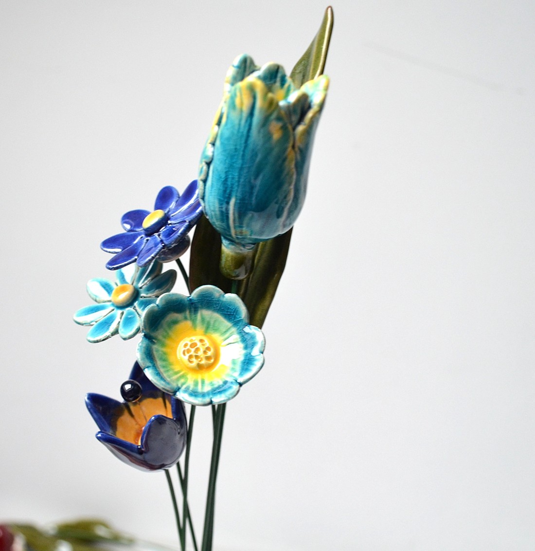 Buchet ceramic, albastru - casă & stil de viață - decorațiuni de casă - accesorii florale - buchete de flori - Artynos.ro