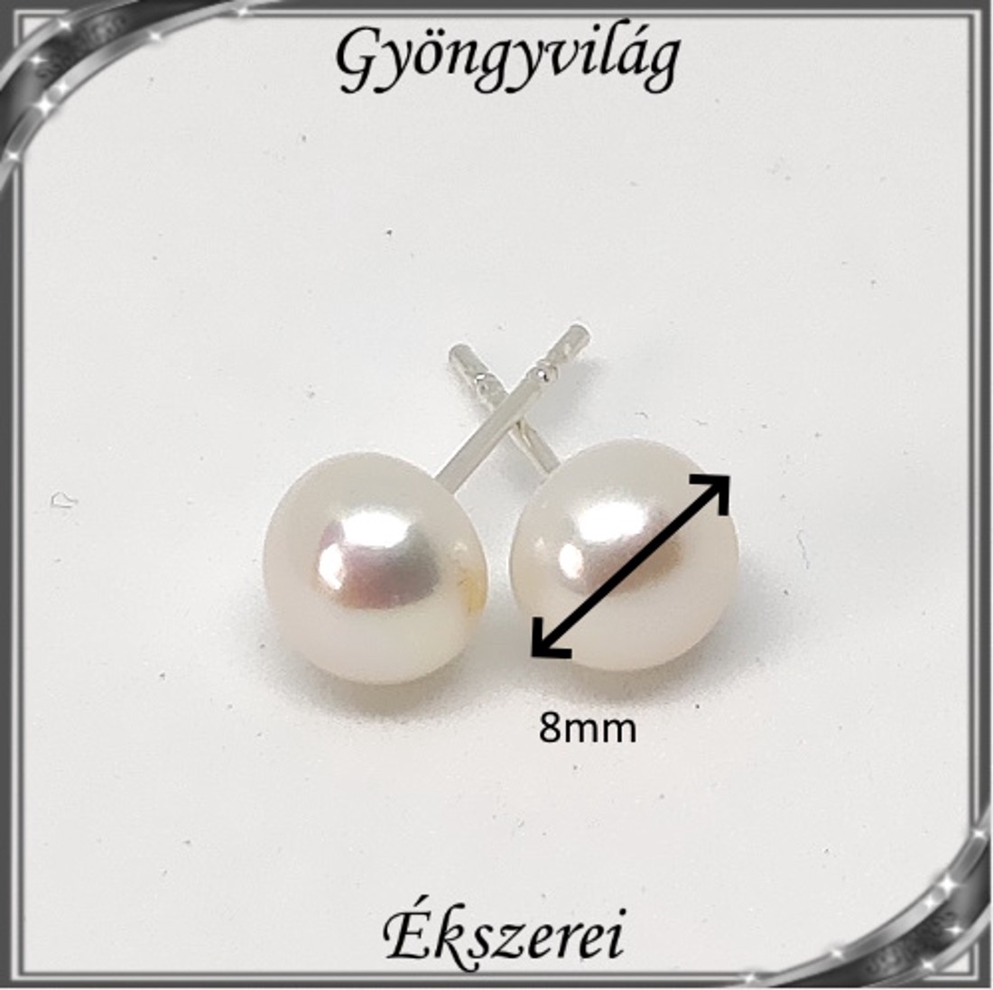 Cercei: perlă naturală, argint 925 SFE-IGY02-8d într-o cutie cadou - bijuterii - cercei - cercei cu buline - Artynos.ro