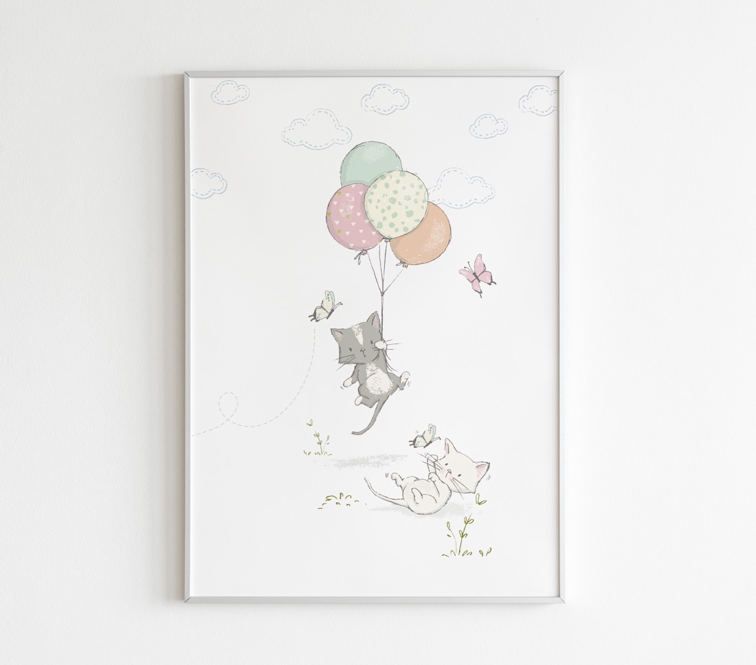 Kitten arta de perete, decorarea camerei pentru copii -  - Artynos.ro
