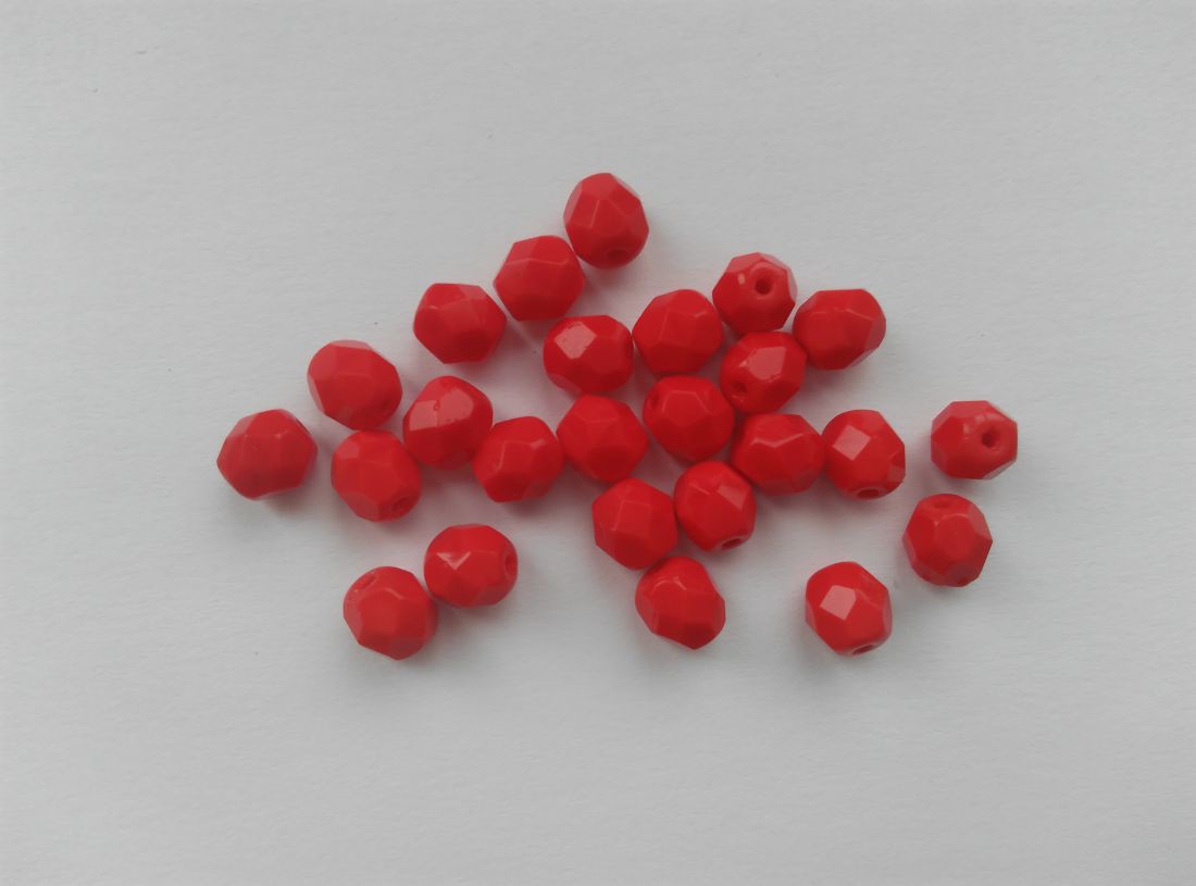 Mărgele cehe fațetate din sticlă - 6mm - 40 buc / pachet - roșu - - Artynos.ro Mărgele cehe fațetate din sticlă - 6mm - 40 buc / pachet - roșu - - Artynos.ro