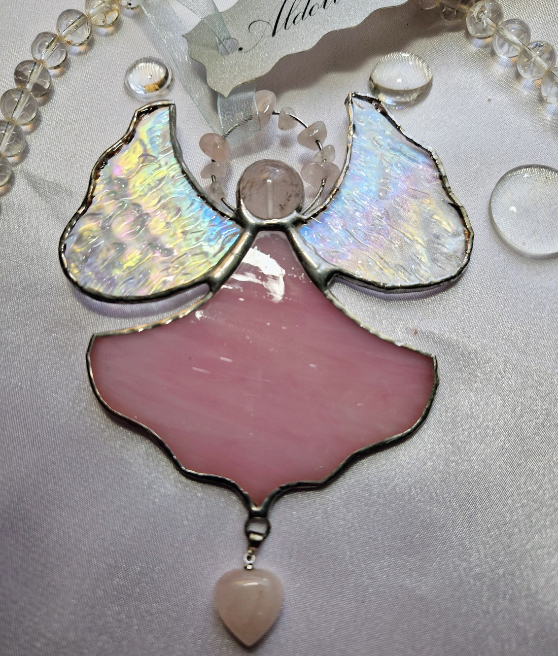 Înger de cristal în roz - crăciun - cadouri de moș crăciun - cadouri de moș crăciun - Artynos.ro