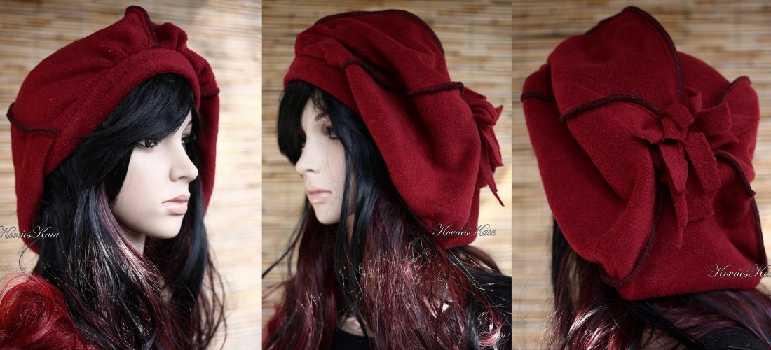 CHERRY - beretă boemă - îmbrăcăminte și modă - eșarfe, pălării, fularuri - căciulă - Artynos.ro