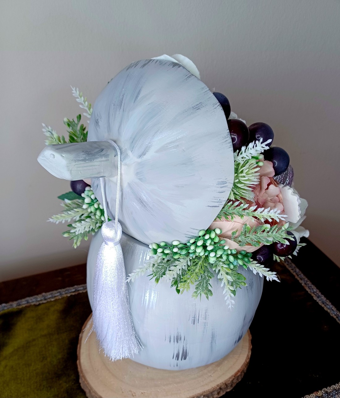 Oală de dovleac din ceramică gri-argintiu-auriu roz -  - Artynos.ro