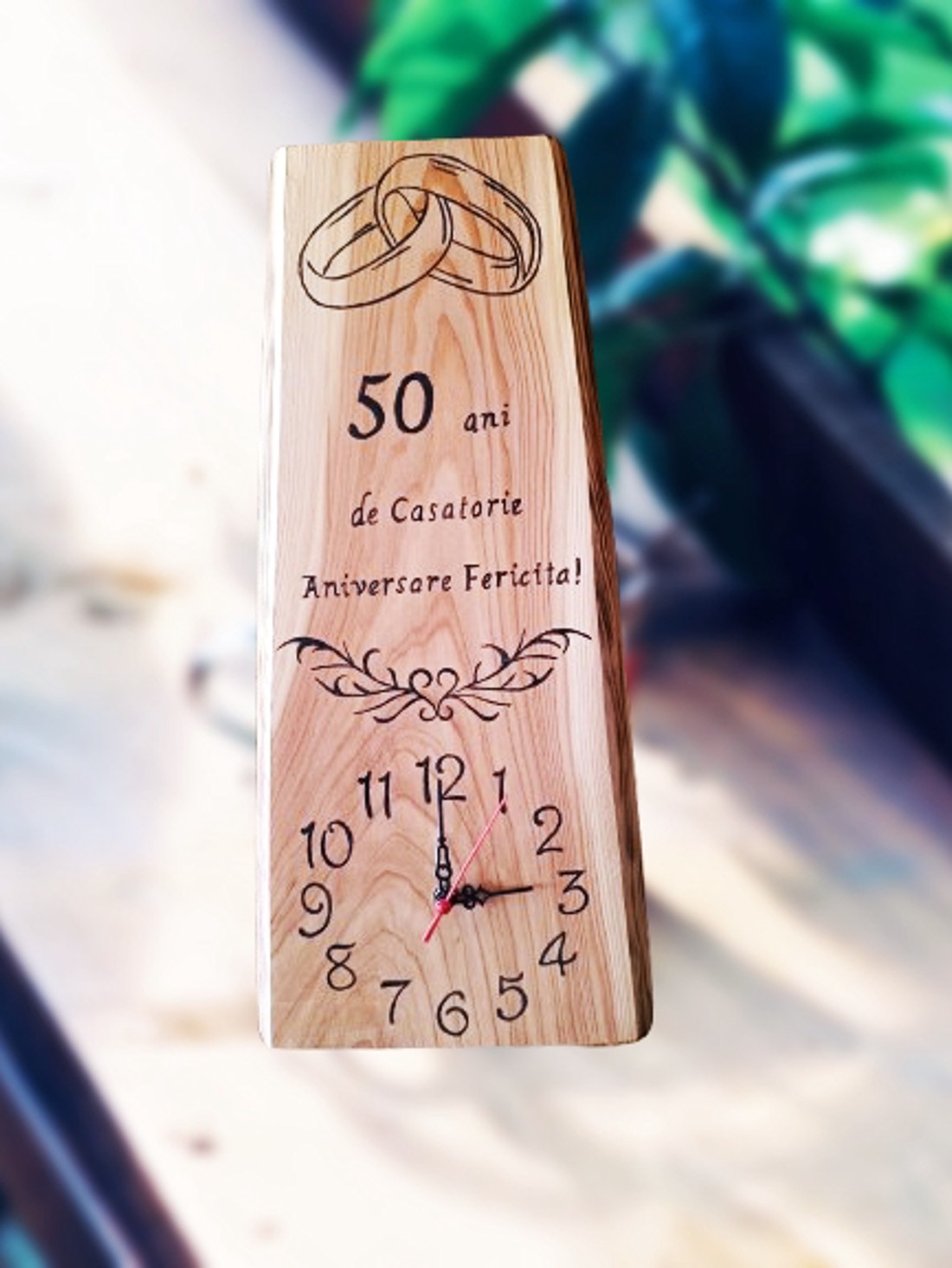 Ceas de perete din lemn pentru a 50-a aniversare a nunții în limba română - casă & stil de viață - accesorii pentru decorat casa - decorațiuni de pereți, decorațiuni suspendate - ceasuri de perete - Artynos.ro Ceas de perete din lemn pentru a 50-a aniversare a nunții în limba română - casă & stil de viață - accesorii pentru decorat casa - decorațiuni de pereți, decorațiuni suspendate - ceasuri de perete - Artynos.ro