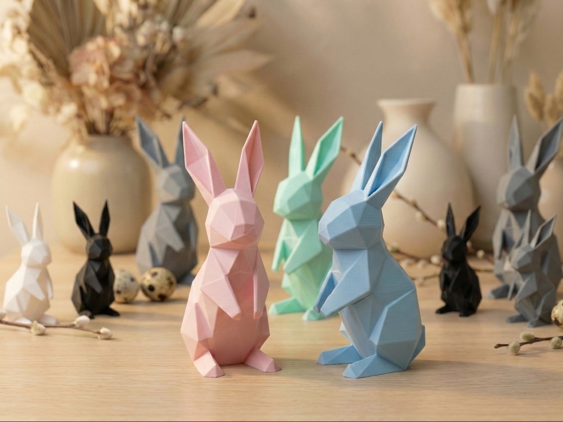 Figurină modernă de iepure în stil origami � înălțime 10 cm -  - Artynos.ro