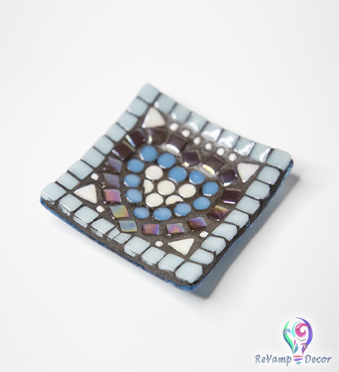 Lumânare din mozaic de sticlă sau săpunieră mini mandala -  - Artynos.ro