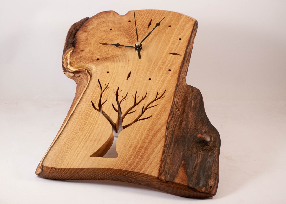 Ceas de perete din lemn, ceas rustic din lemn,  - casă & stil de viață - decorațiuni de casă - decorațiuni de pereți - ceasuri de perete - Artynos.ro