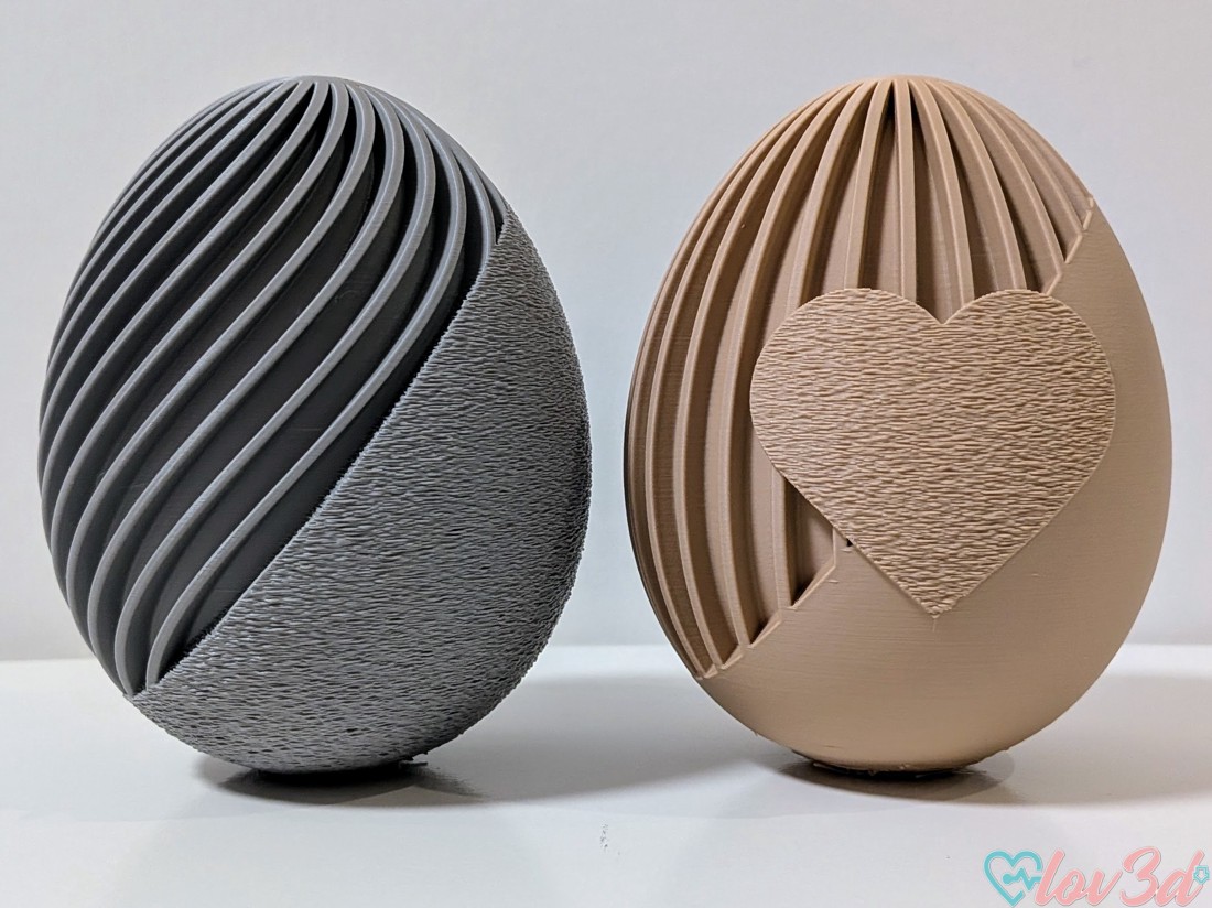 Figurină de Paște cu textură 3D  Ou texturat cu decupaj în formă de inimă  Decorațiune minimalistă de primăvară -  - Artynos.ro