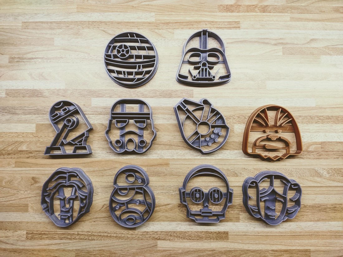 Set de forme pentru fursecuri și ștampile din plastilină Star Wars � Darth Vader, Yoda, R2-D2 etc. � imprimate 3D -  - Artynos.ro